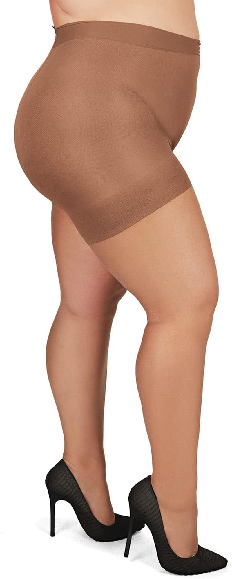 plus Size Curvy Ultra Sheer Control Top Pantyhose