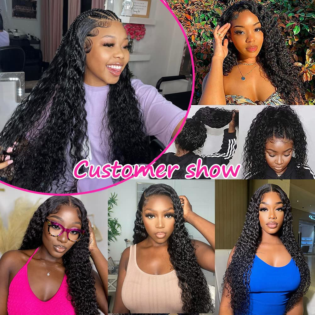 Water Wave 360 Lace Front Wig Human Hair Wigs for Women Loose Deep Curly 13X4 Lace Frontal Wigs Glueless Virgin Brazilian 180%